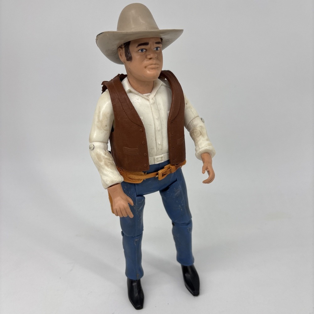 Vintage Bonanza Hoss Cartwright Posable Action Figure 1966 Hat Holster Revolver